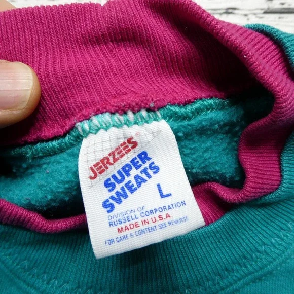 Vintage Jerzees Sweatshirt‎ Womens Large Minnesota Embroidered Crewneck USA 90s - Picture 4 of 7